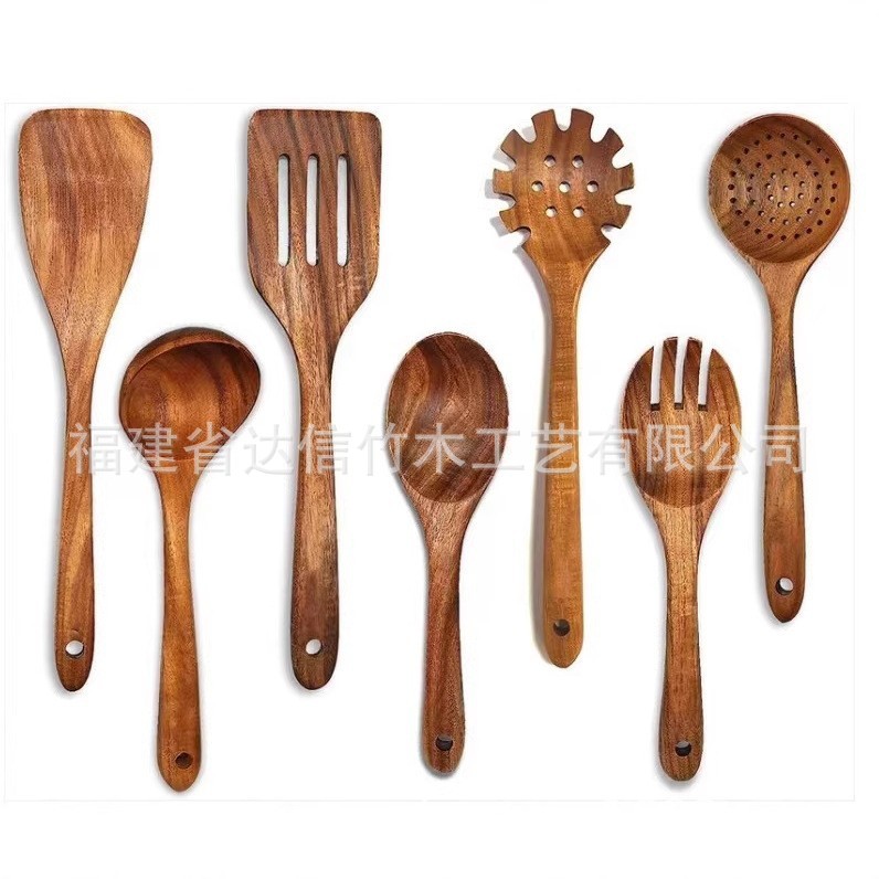 跨境相思木五件套9件套木质长柄木铲套装酱料搅拌勺家庭厨房厨具|undefined