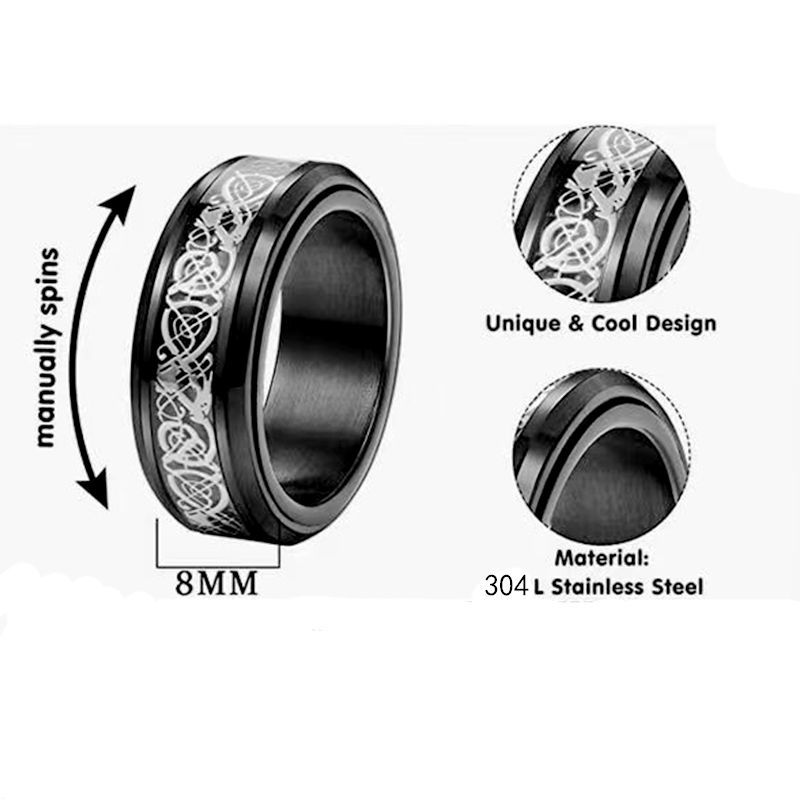 Fashion Round Titanium Steel Plating Rings 1 Piece