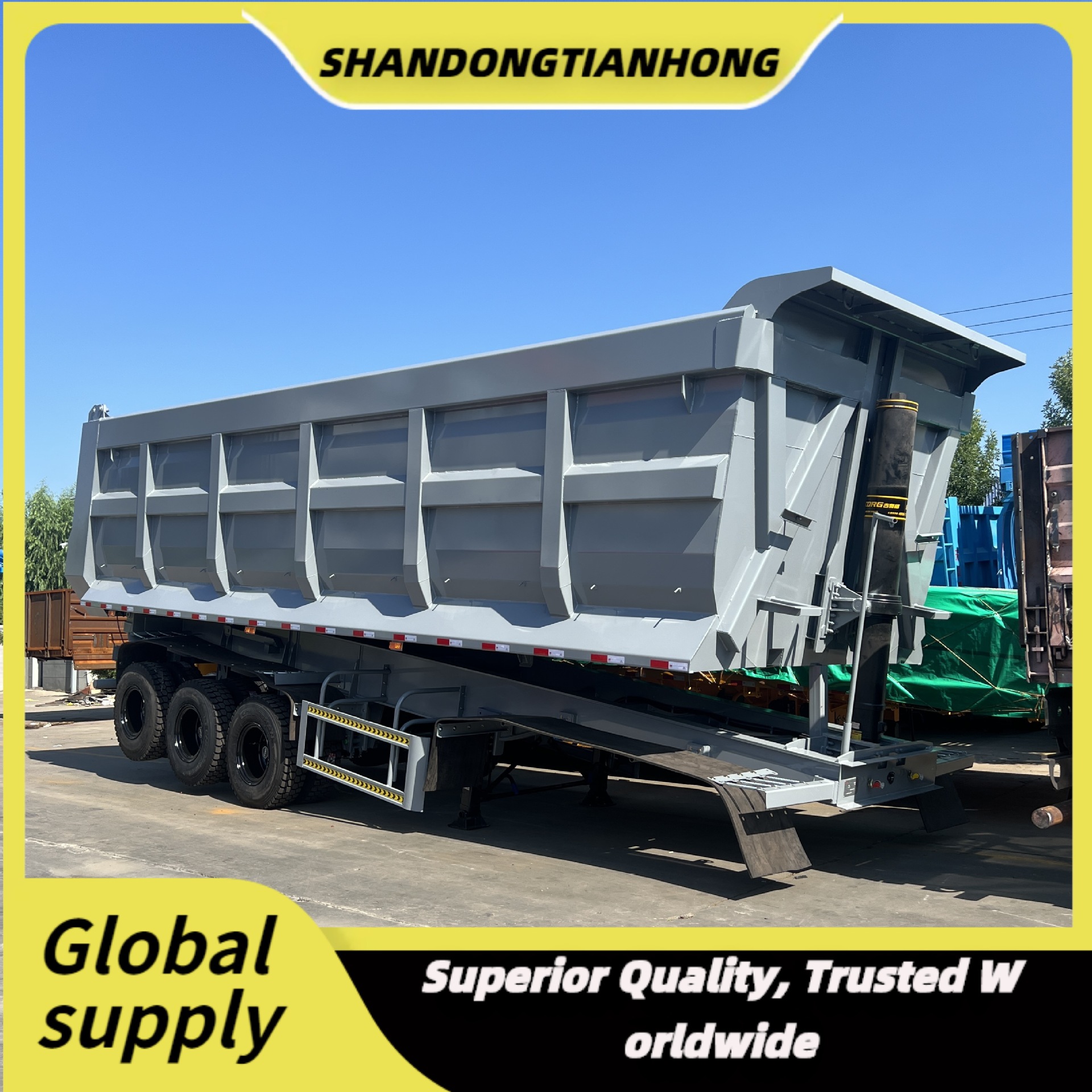 Factory Export Manufacturing Export Custom Processing Heavy-Duty Strong African 3-Axis Rear Flip Dump Semi-Trailer Trailer