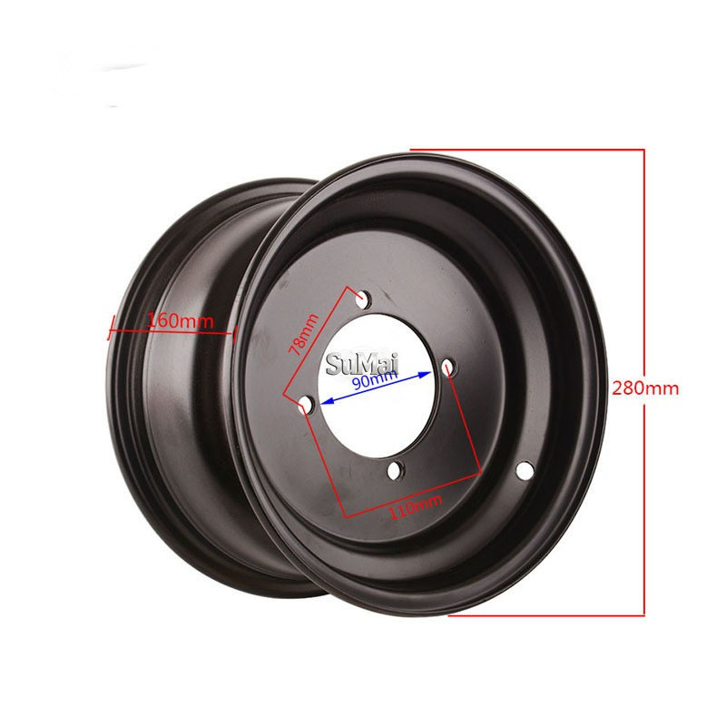 Atv Atv Accessories 23X7.00-10 Tire Rim 22X10-10 Four-Wheel Vehicle Steel Rim Four-Hole Wheel Hub