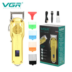 VGR Cross-Border New Full Metal Hair Cutter with LCD Digital Display Salon Electric Hair Clipper V-672