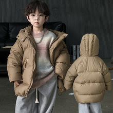 男童羽绒服冬装韩版童装2023新款儿童羽绒服口袋织带拉链羽绒服