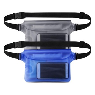 Outdoor sports PVC waist bag drifting Beach mobile phone waterproof waist bag three-layer sealed touch screen mobile phone waterproof bag
