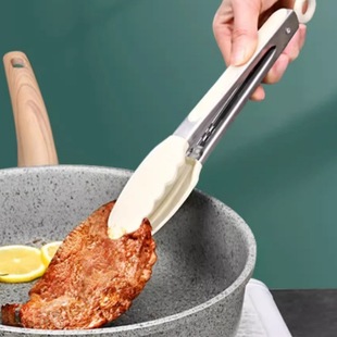 Silicone Food Clip Stainless Steel Food Clip Outdoor Barbecue Clip Steak Bread Anti-scalding Barbecue Clip Buffet Clip