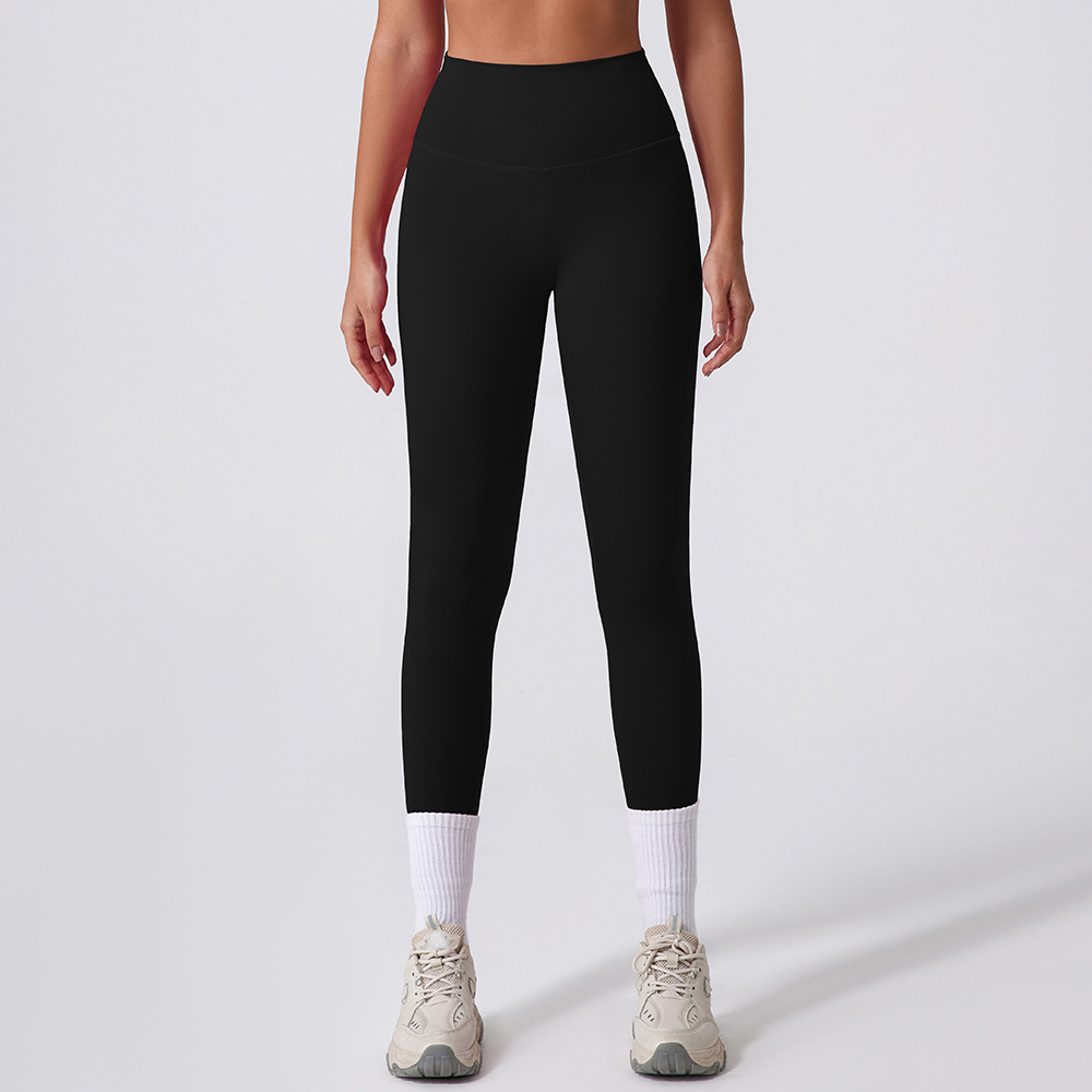 Nuevos pantalones de calzado sin marcas desnudos, cintura alta, pantalones deportivos de calzado