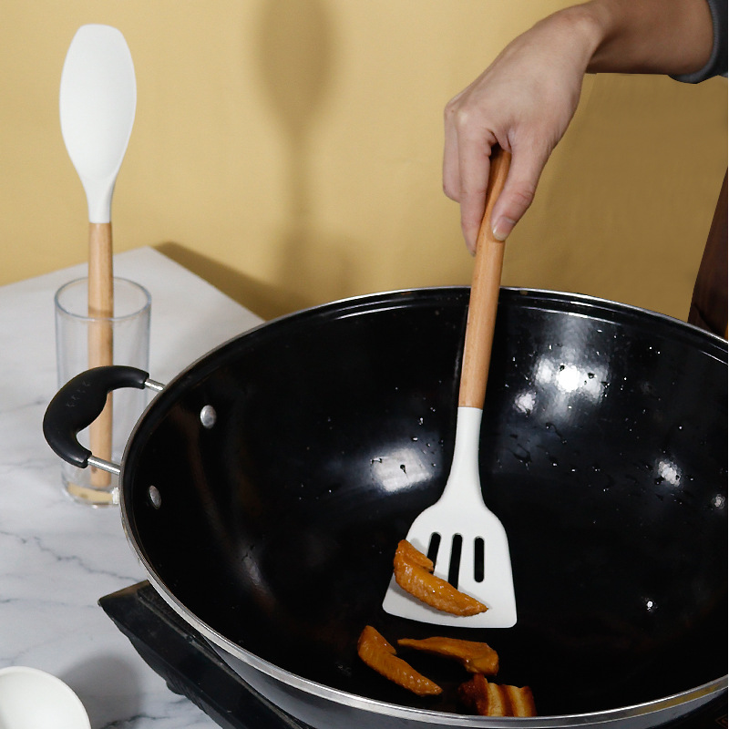 Amazon Silicone Spatula and Soup Spoon Set of 43 Pieces Non-stick Pan Silicone Spatula High-Temperature Silicone Kitchen Tool Set Wholesale