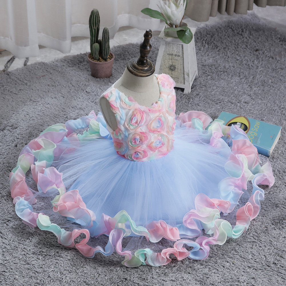 thumbnail image 2 of Vestido de niña, vestido de pastel colorido, vestido hinchado, vestido de niña, vestido de princesa, 2 of 6