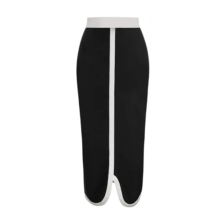 GraceChic Black White Color Block Bowknot Strapless High-End One-Piece Swimsuit Set For Women 2024 European And American Swimwear_voghion.com