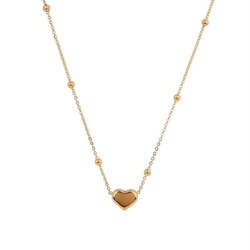 Simple love titanium steel necklace women's niche design 18K gold clavicle chain new necklace accessories pendant