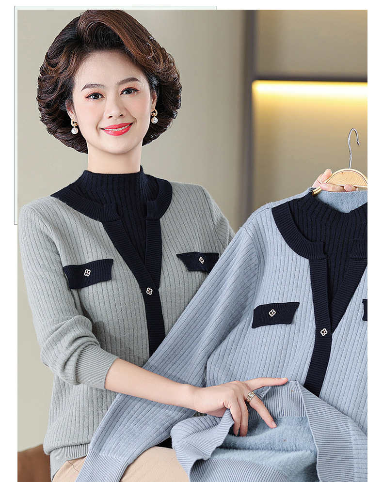 E5885 870K ÁO LEN NỮ TAIRYA ÁO LEN MÙA XUÂN THU ĐÔNG TRUNG NIÊN DÀY ẤM THỜI TRANG NỮ G03 SẢN PHẨM MỚI