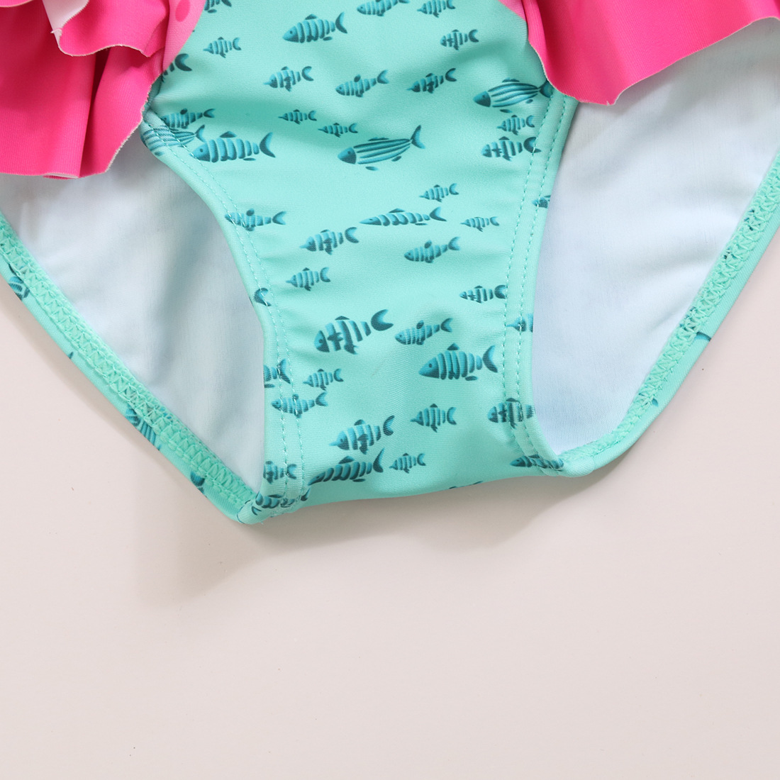 New Girl's One-piece Swimming Suit Cute Lotus Leaf Flamingo Baby Girl Comfortable High Elastic High Quality Swimwear display picture 4