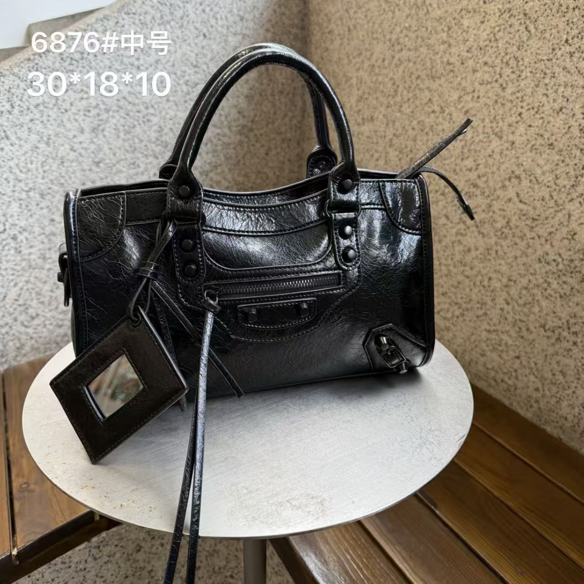 Trendy Motorcycle Style Women's Hot Girl High-Texture Large Capacity Handheld Tote Pillow Bag Retro Shoulder Crossbody Bag - Thumbnail 5