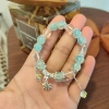 S524 snowflake crystal blue bracelet