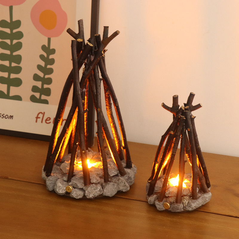 Creative Night Light, Simple Retro Decoration, Handmade Branch Shape, Led Burning Campfire B&B Stereo Desktop Ornaments Creative Night Light, Simple Retro Decoration, Handmade Branch Shape, Led Burning Campfire B&B Stereo Desktop Ornaments