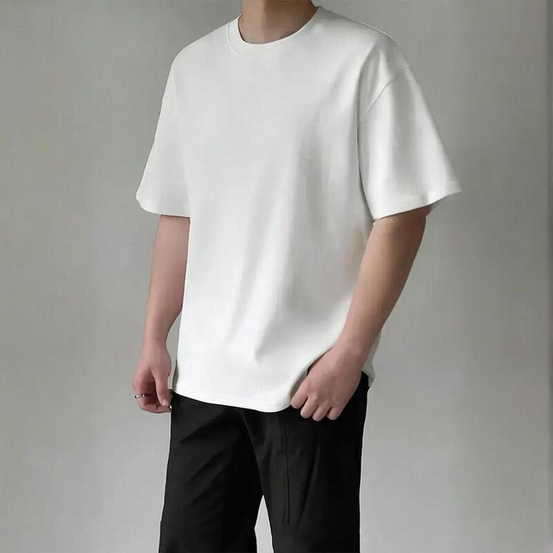 2025 春夏新作通気性クール Tシャツ高密度ニット高重量半袖ヘビーコットン無地イン|undefined