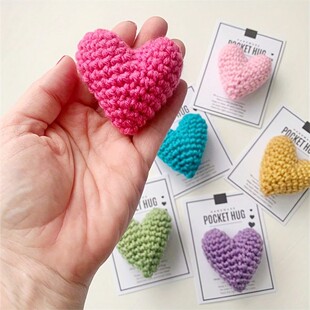 Cross-border new handmade love knitted Crocheted Heart Pocket Hug hug greeting card small gift