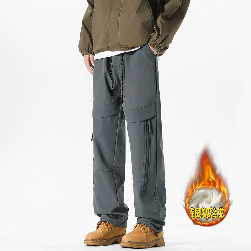 Winter windproof fleece fashionable trousers, plus size