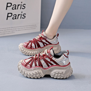 Fashionable Brand Tire Sole Dad Shoes for Women 2025 New Autum Shoes Thick Sole Heightening Sports Casual Shoes for Women Hxx-M-91