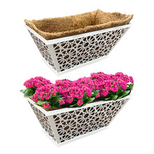 欧式壁挂铁架家庭园艺铁艺椰棕盆花架椰棕盆栽壁挂式阳台马槽花盆