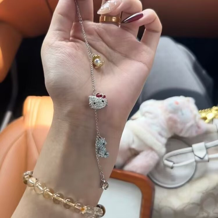 甜美可爱HelloKitty凯蒂猫手链女轻奢爆款卡通手串小众高级感手饰|undefined