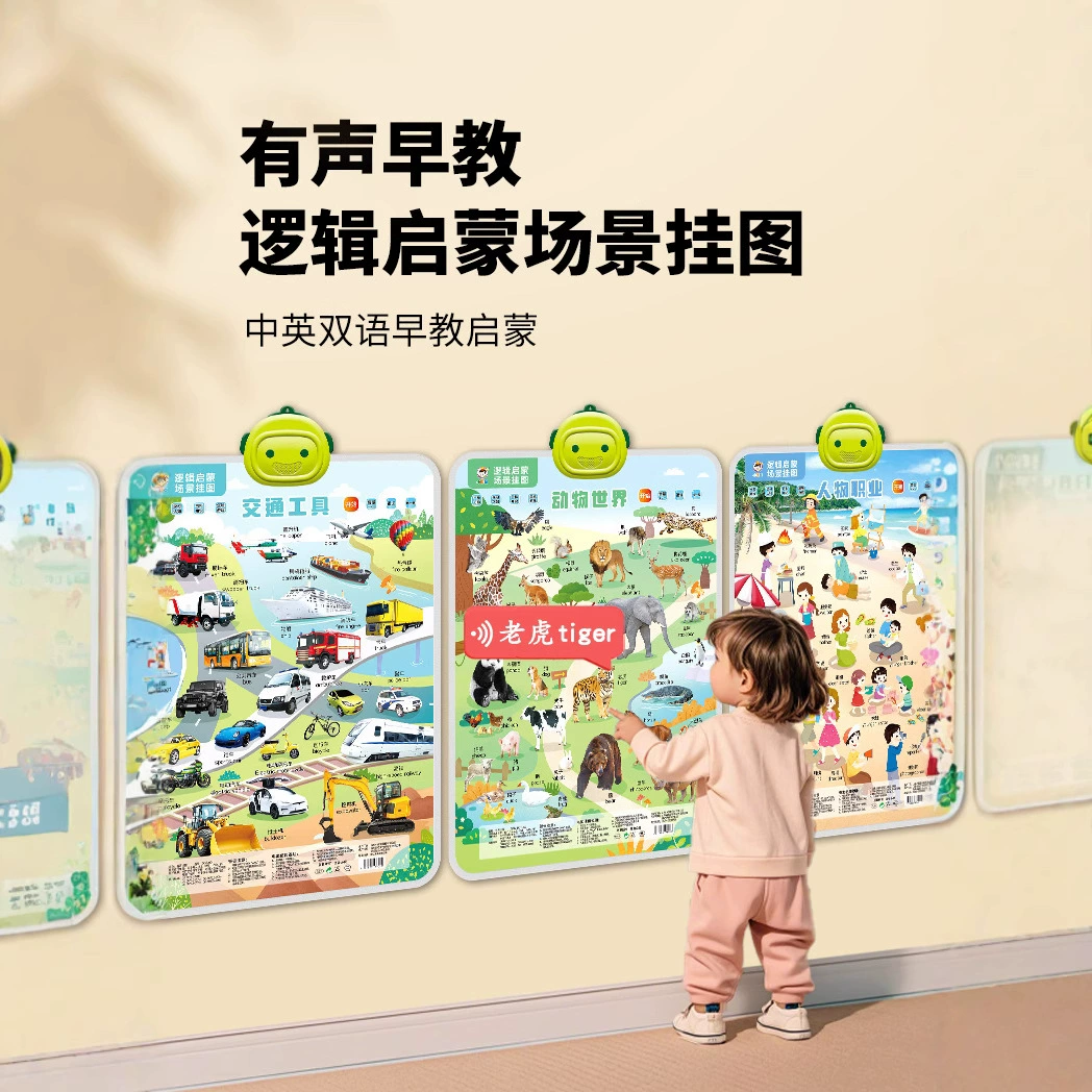 Детская аудио настенная диаграмма раннего образования для младенцев и маленьких детей, обучающая когнитивному звуку, настенная диаграмма для чтения, просветительские игрушки