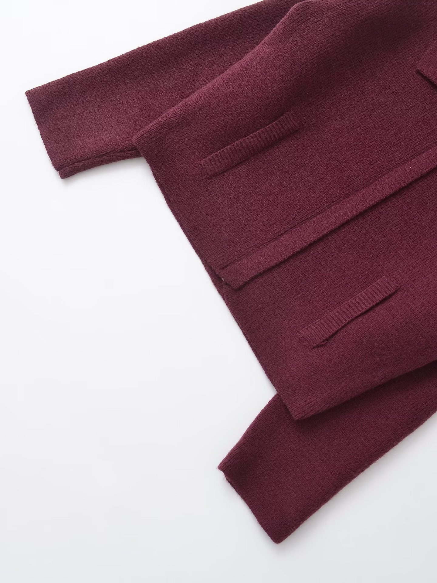 Frauen Herbst Winter Neue Mode Vielseitig Kragen Einfarbig Strick Mantel_voghion.com