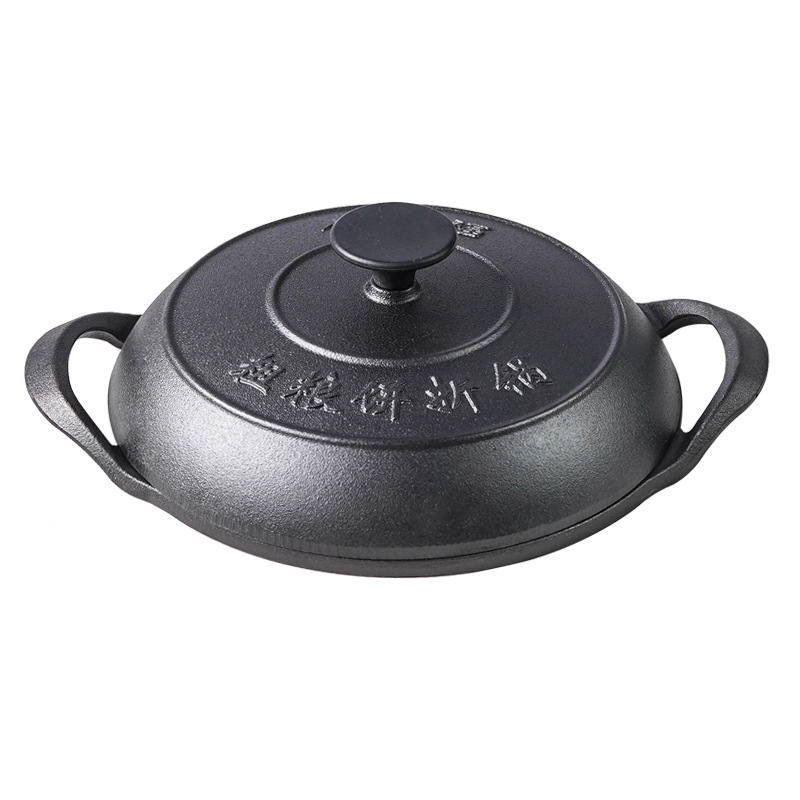 Pequeña Felicidad anticuado palillos de hierro fundido no recubiertos engrosado panqueque pan pastel plegable olla para hornear pastel amarillo olla pastel panqueque pan