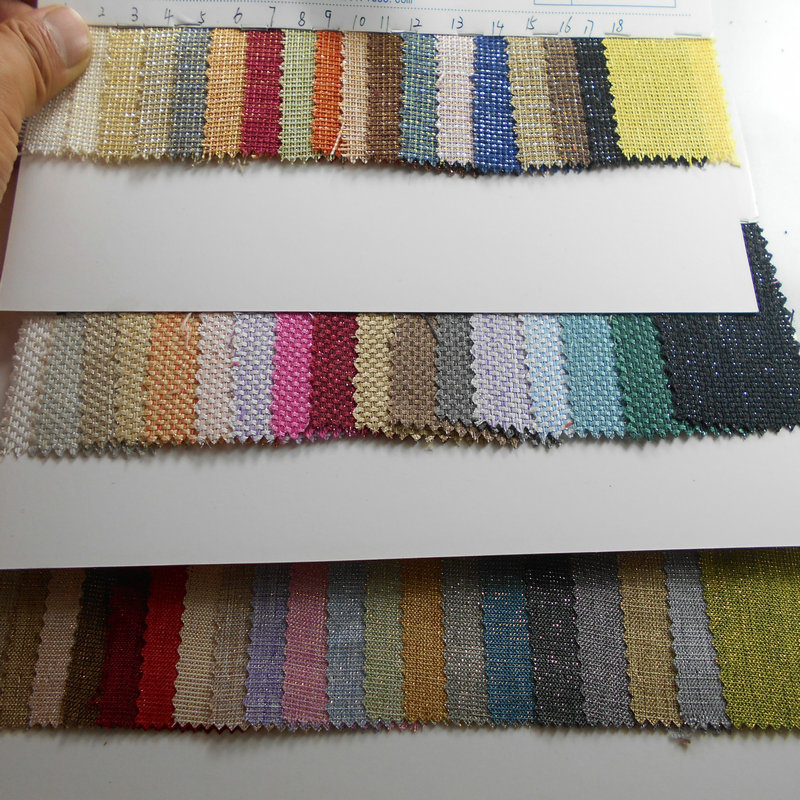 金银丝仿麻布亮丝涤纶粗纺交织色织混纺银丝春秋麻箱包工艺品面料