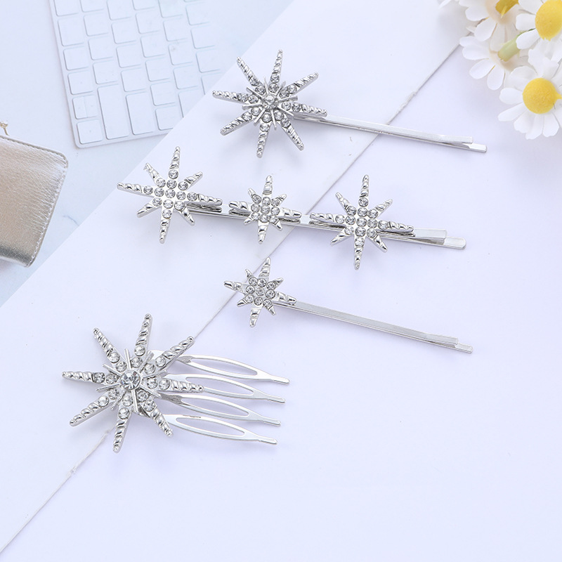 Simple Style Star Alloy Inlay Rhinestones Hair Clip display picture 1