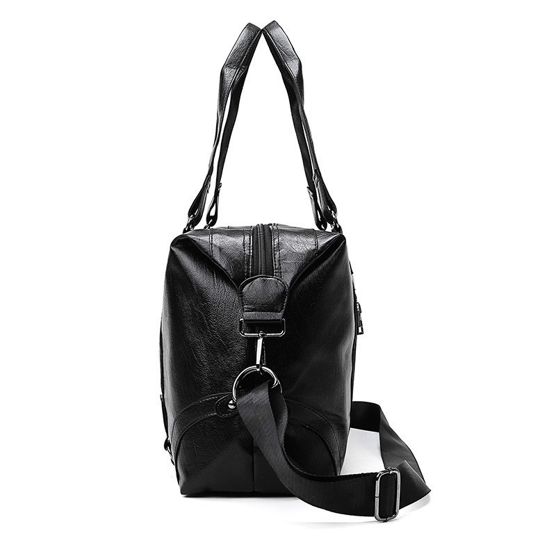 Bolso de viaje de cuero suave para hombre Bolso de equipaje de corta distancia de viaje de negocios de gran capacidad Bolso de hombro de fitness de almacenamiento