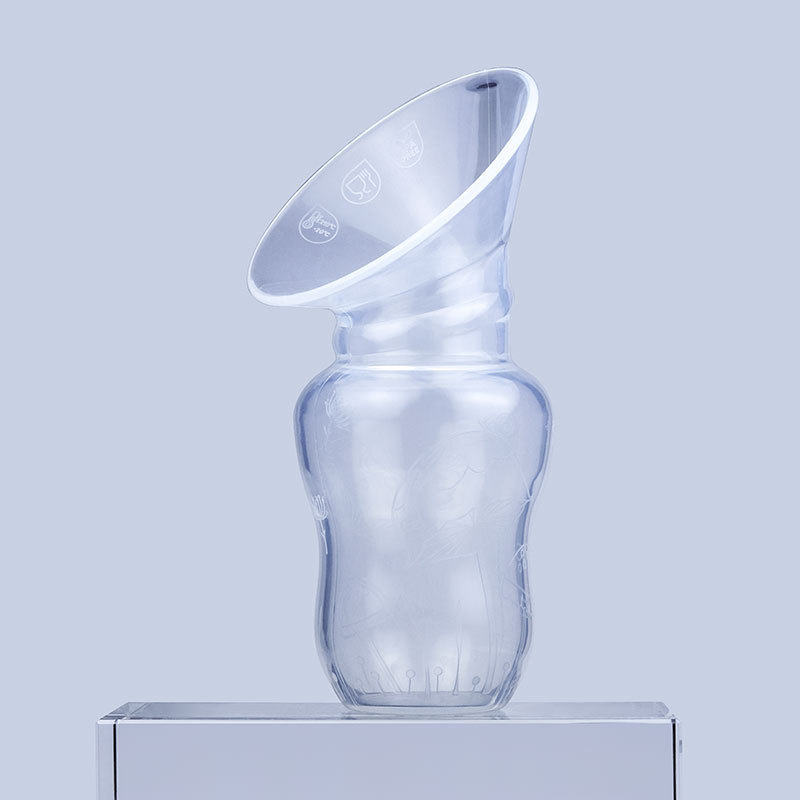 투명한 전체 실리콘 모유 수집가 (먼지 커버 포함)