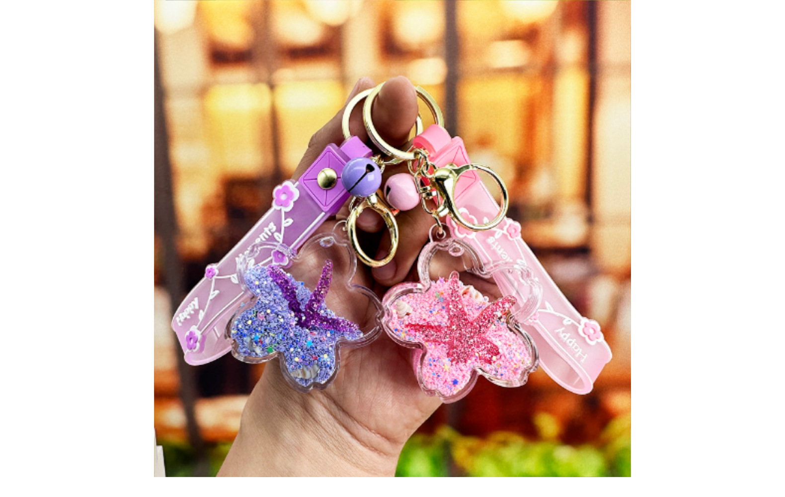 Cartoon Style Star Arylic Women's Bag Pendant Keychain display picture 1