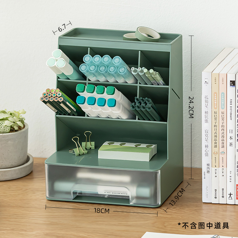 Insertar oblicuo titular de la pluma gran capacidad cajón caja almacenamiento estudiante Oficina escritorio moda creativa niños lindos Al Por Mayor