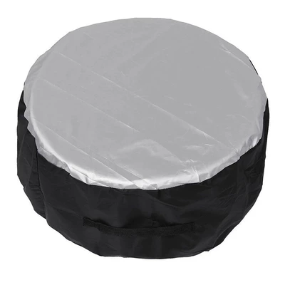Cross-border foreign trade supply of car spare tire covers for sun and rain protection, car spare tire storage cover (Spare wheel cover) - s-size-1-piece-tire-diameter-66cm26in-suitable-for-13-18inch-tires-black-and-silver