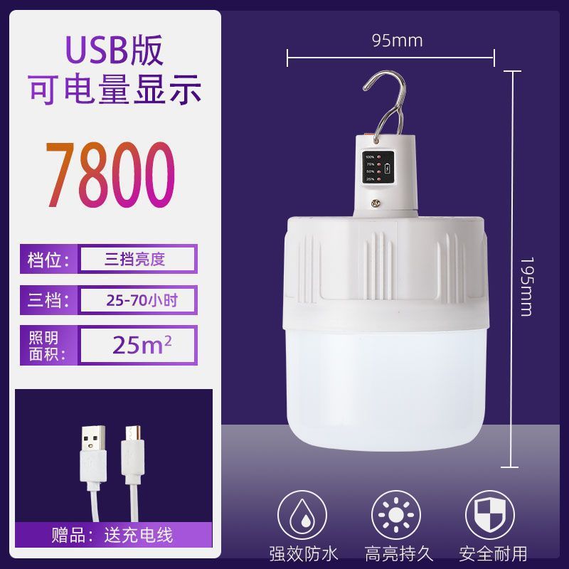 Lámpara de emergencia de apagón mercado nocturno puesto móvil recargable lámpara inalámbrica lámpara doméstica camping lámpara LED superbrillante fábrica de bombillas comercio exterior
