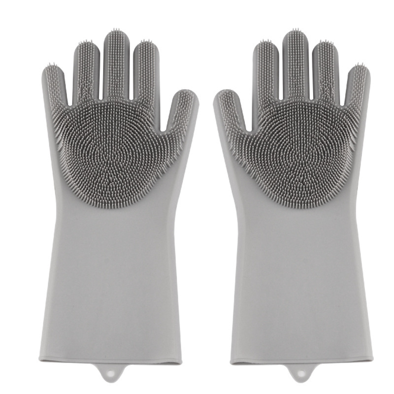 Fábrica directa guantes de limpieza de cocina guantes de lavado de platos de silicona guantes de aislamiento térmico resistentes a alta temperatura al por mayor