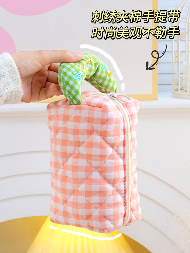 Macaron bolsa de cosméticos de color bolsa de lavado portátil de alta apariencia bolsa de almacenamiento de gran capacidad bolsa de almacenamiento de maquillaje lindo ins