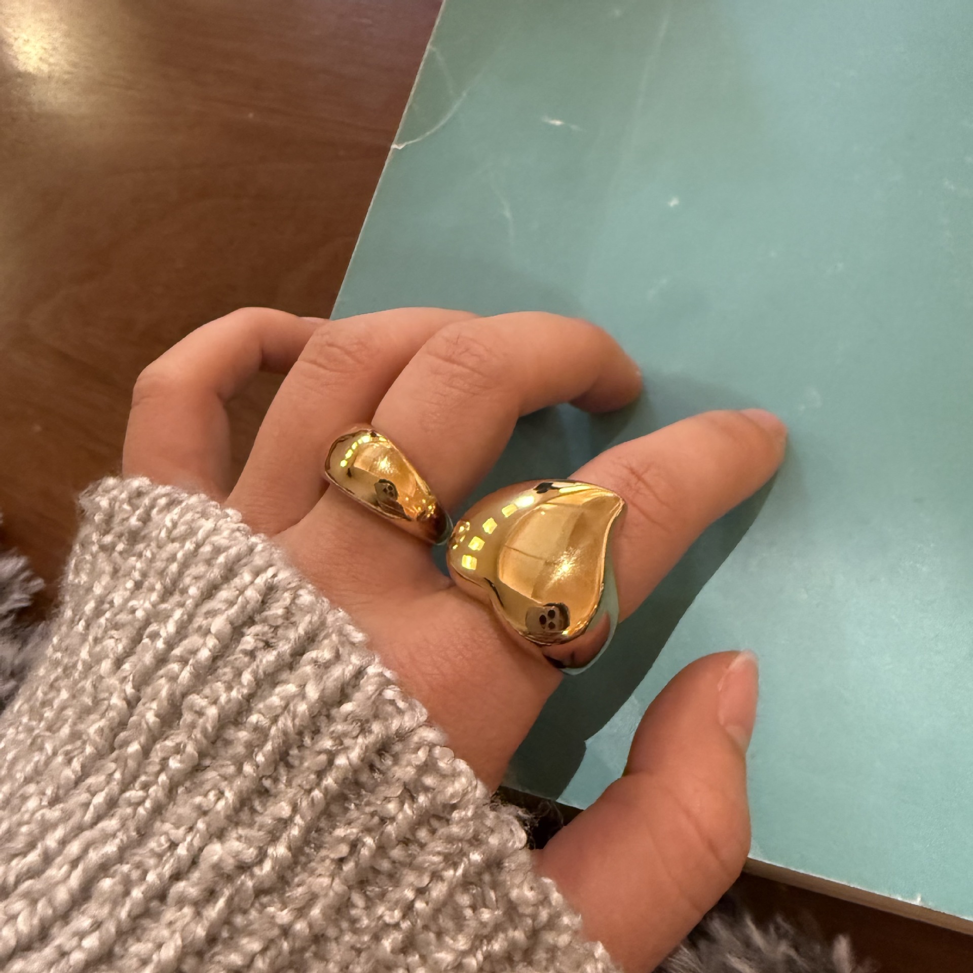 7g Weight Open Rings, Rings Classification 7, Adjustable, One Size Ring Size 1 Piece Quantity Casual, Shopping Occasion Titanium Steel Material Oval, Heart Shape Pattern All Seasons Season Women's Gender Plating Design Retro, Classic Style Style Wholesale Jewelry Retro Classic Style Oval Heart Shape Titanium Steel Plating Open Rings Rings 11