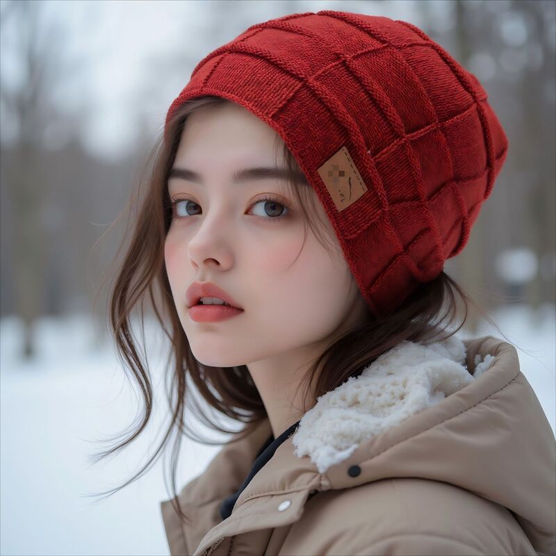 秋冬加绒混色百搭毛线针织帽保暖时尚套头帽欧美冬季女帽跨境|undefined