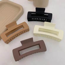 方形抓夹鲨鱼夹中号磨砂复古简约后脑勺盘发夹子日常通勤发夹发饰