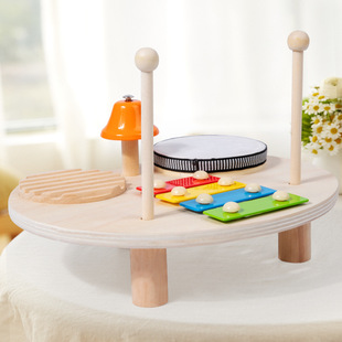 cpc children's multifunctional percussion instrument children's drum set music table percussion instrument wooden toy