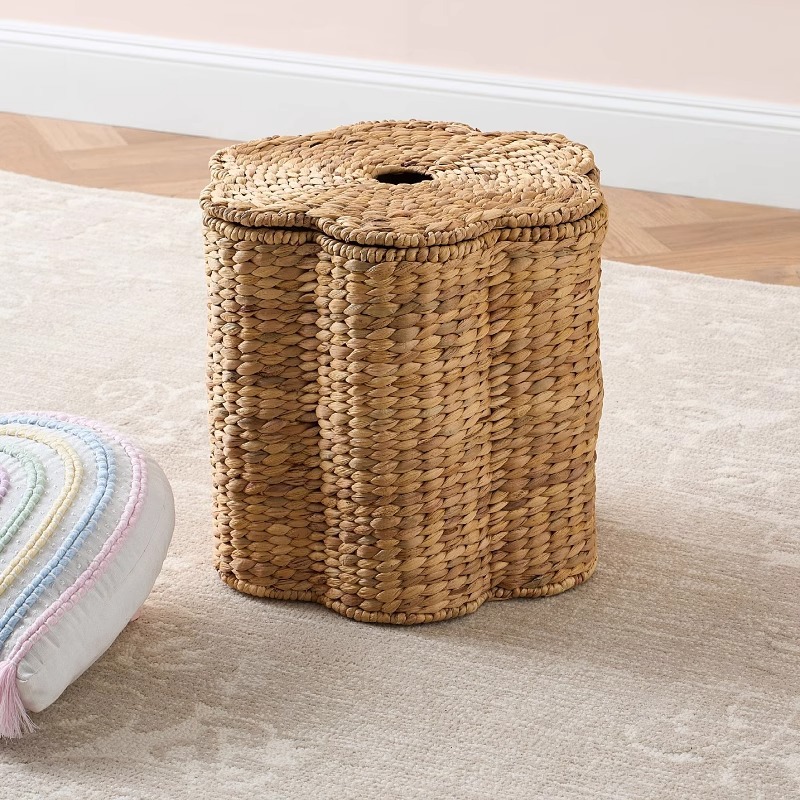 Cestas de almacenamiento de paja nórdica personalizadas con cubierta de calabaza cestas de almacenamiento de hierba tejidas a mano cestas de almacenamiento de decoración doméstica