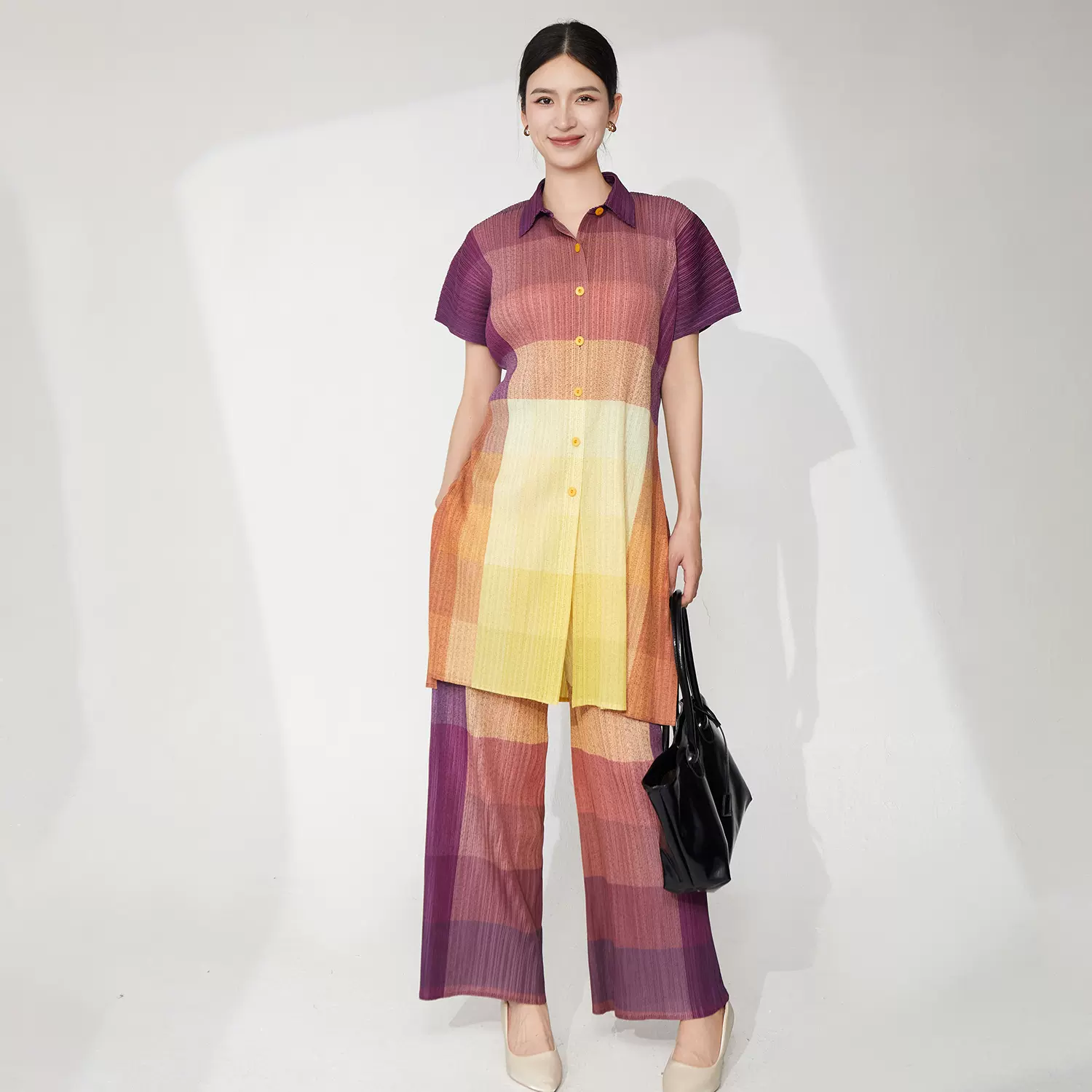 三宅专柜品质时尚套装女装夏新款通勤百搭高级感时尚气质两件套潮