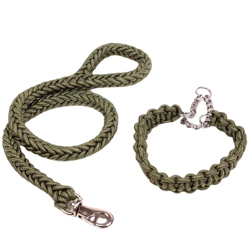 Cross-border wholesale nylon six-strand rope pet dog collar leash set P chain dog rope pet supplies