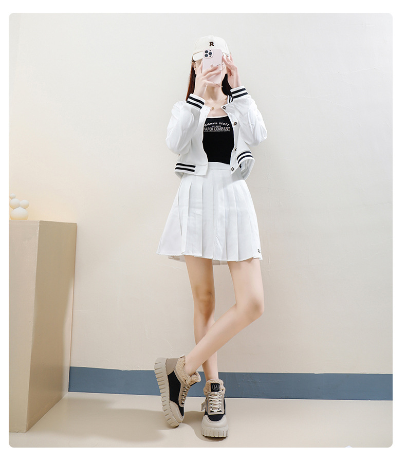 Stivali da neve alti in velluto invernale per studentesse, scarpe calde casual con plateau, scarpe di cotone_voghion.com