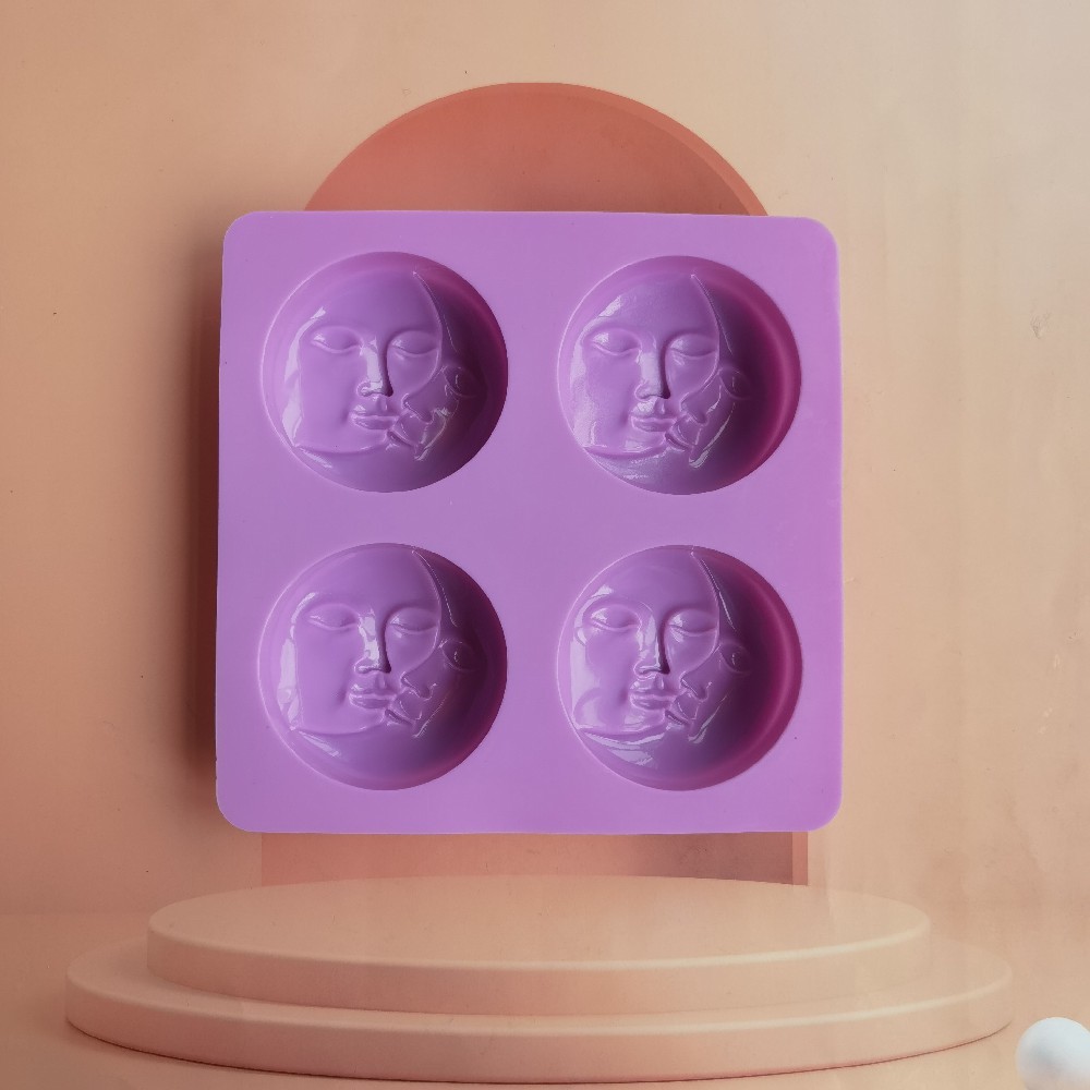 4 Jabón facial de doble cara con 588 galletas molde de silicona pastel helado pudín molde de postre jabón utensilios para hornear