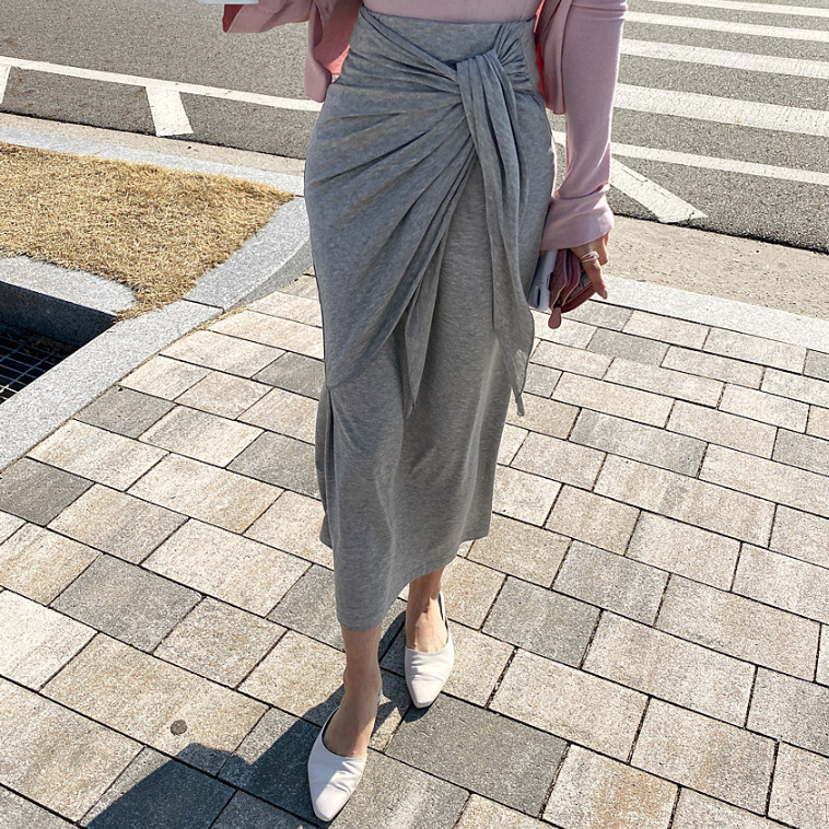 现货韩国东大门女装2020春装新款甜美性感系带包臀半身裙长裙潮女