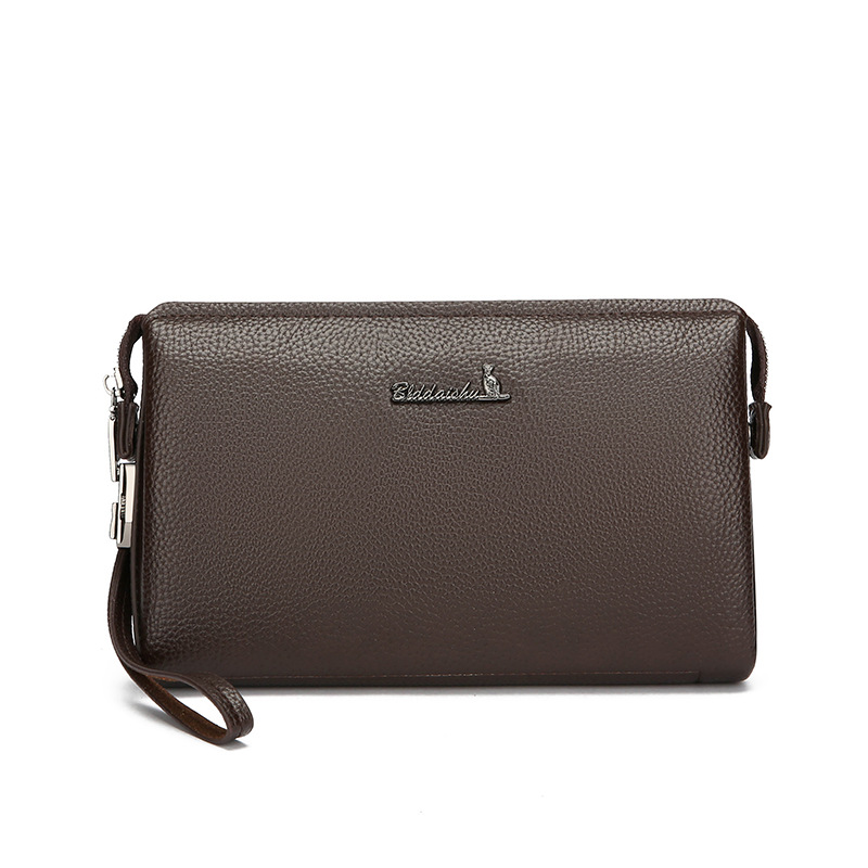 Men's Casual Korean Style Envelope Bag Large Capacity Cowhide Leather Soft Handbag New Style_voghion.com