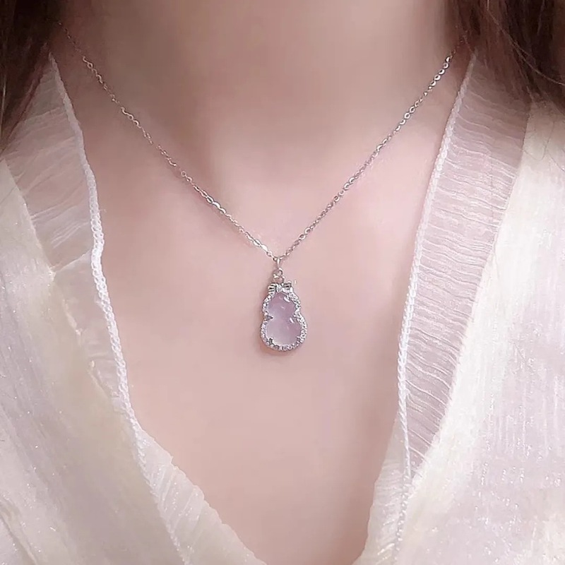 2025新款蝴蝶结玉髓葫芦项链女款新中式国潮小众设计高级感送女友|undefined