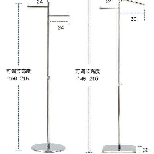 Midori Display Rack, Stainless Steel Floor Standing Rack, Perfect Point Hanger Display Stand for Men's and Women's Clothing Store, Home Window Hanger Display Rack
